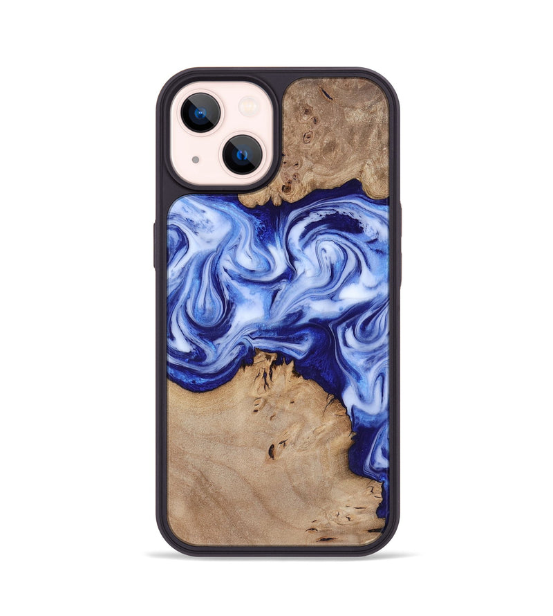 iPhone 14 Wood Phone Case - Jamiya (Blue, 819055)