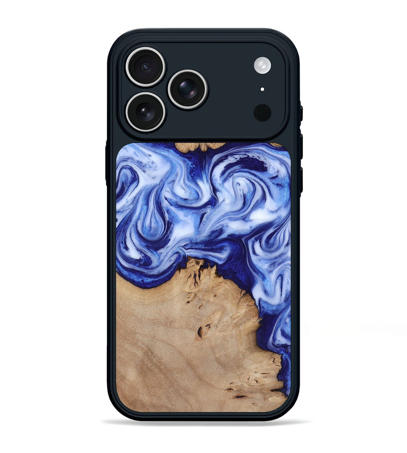 iPhone 17 Pro Max Wood Phone Case - Jamiya (Blue, 819055)