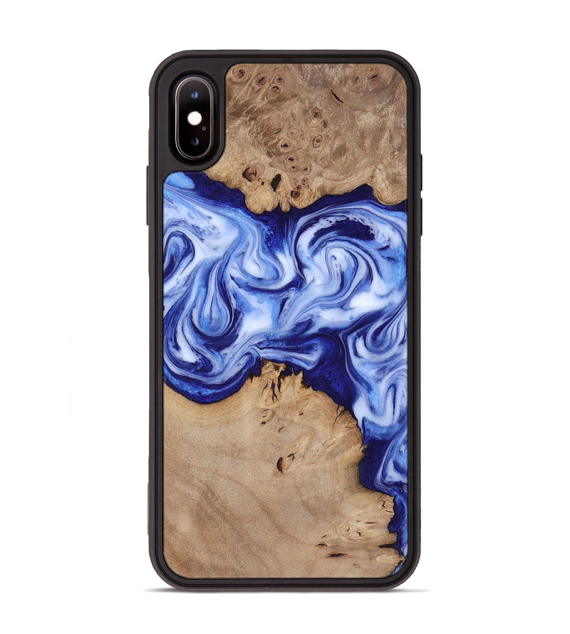 iPhone Xs Max Wood Phone Case - Jamiya (Blue, 819055)