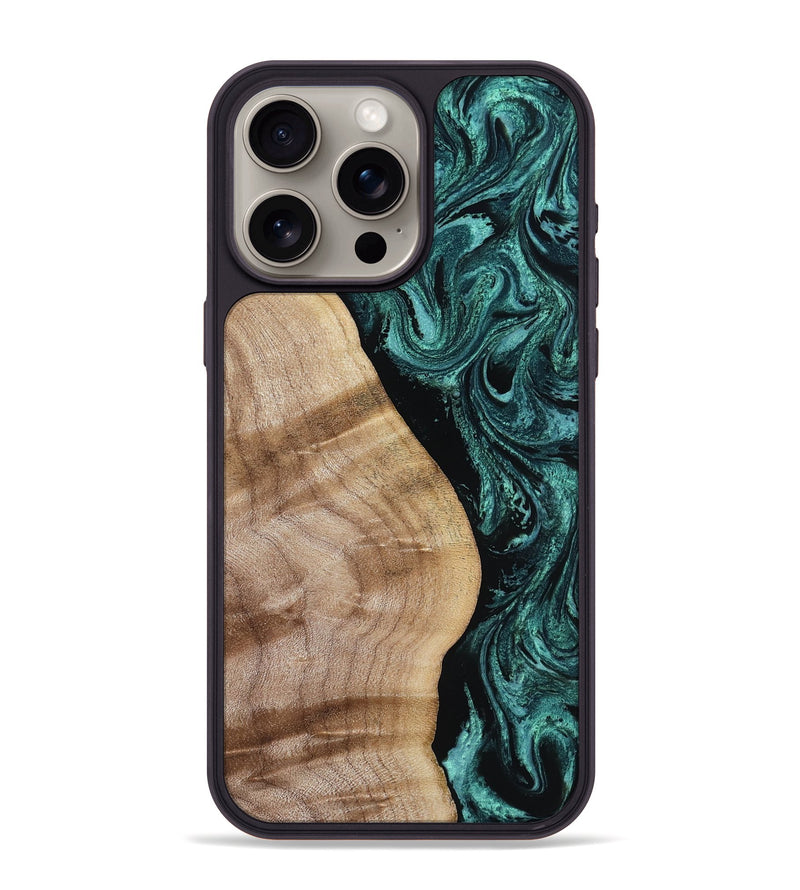 iPhone 15 Pro Max Wood Phone Case - Eldred (Green, 819063)