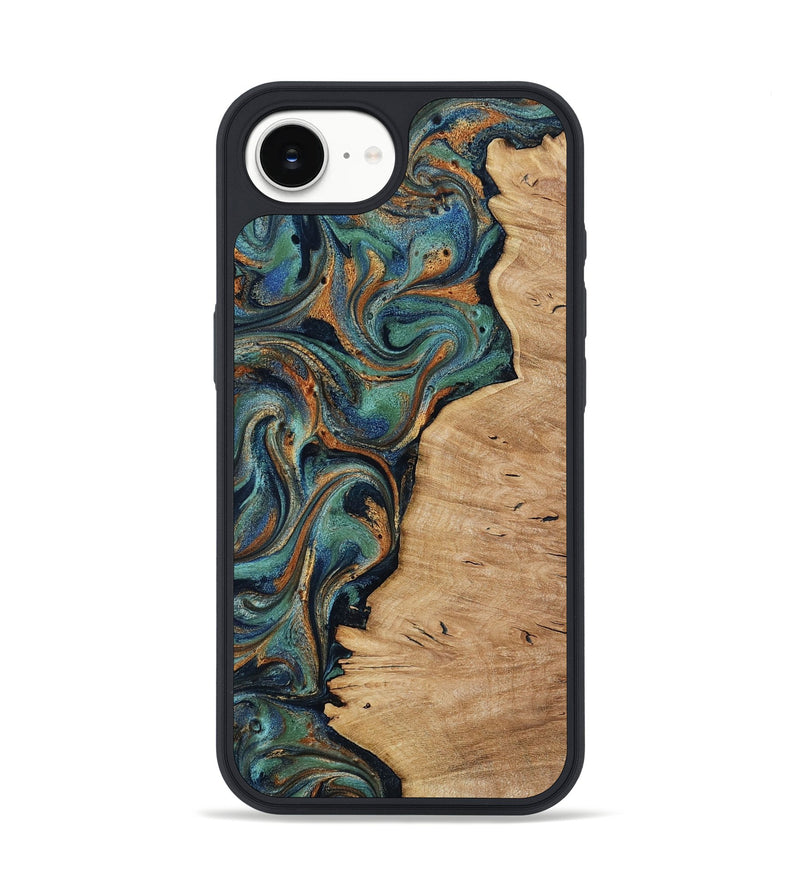 iPhone 17e Wood Phone Case - Akira (Teal & Gold, 819069)