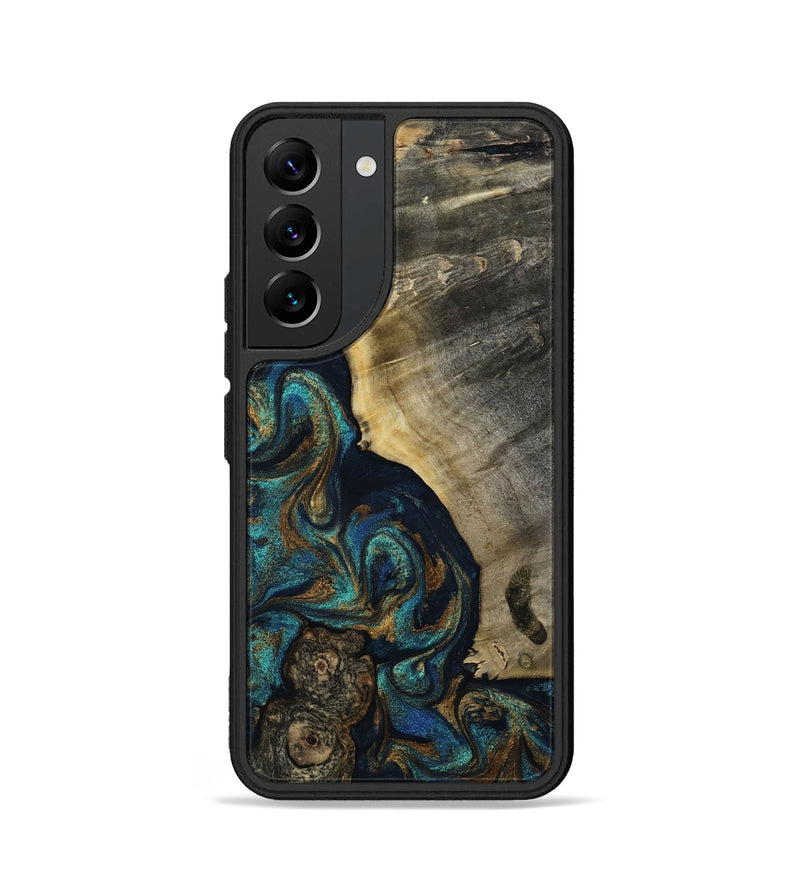 Galaxy S22 Wood Phone Case - Foster (Teal & Gold, 819072)