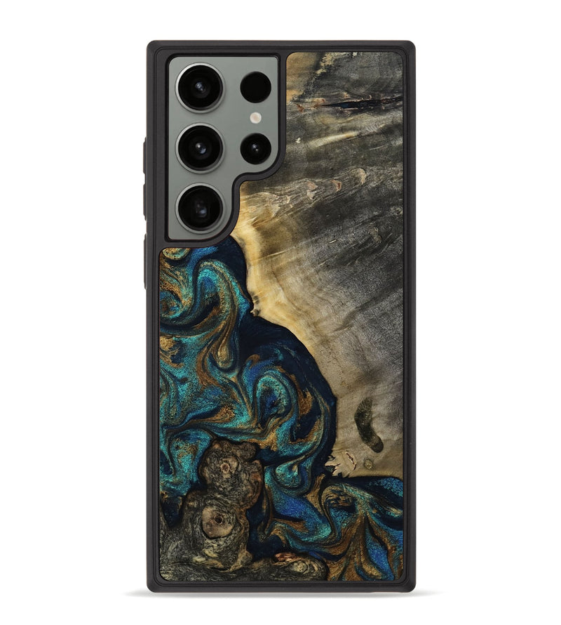 Galaxy S23 Ultra Wood Phone Case - Foster (Teal & Gold, 819072)