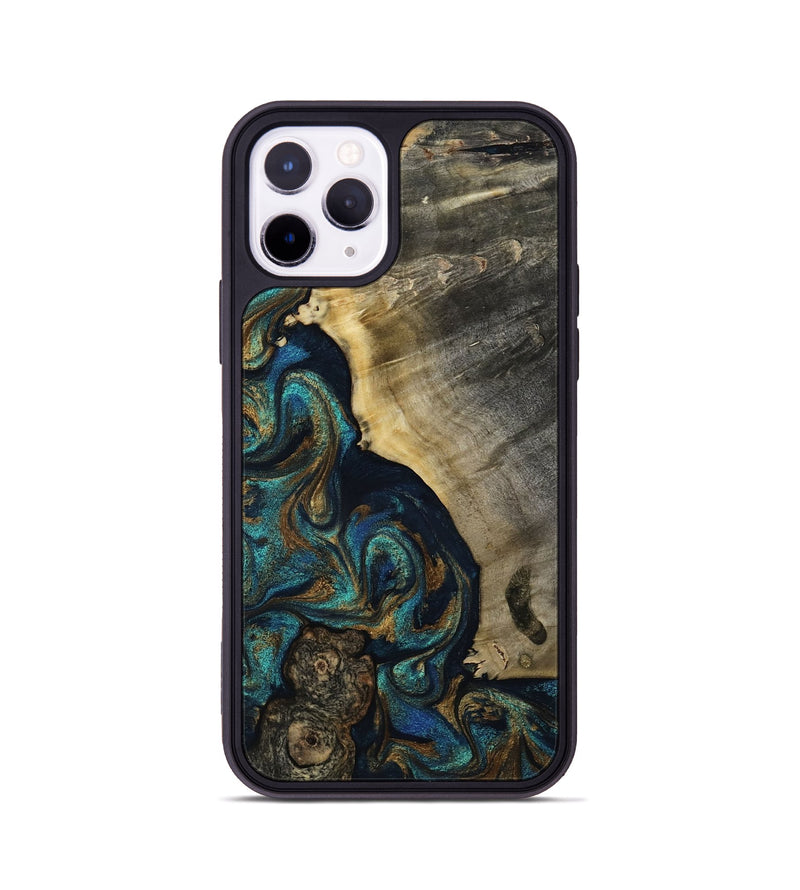 iPhone 11 Pro Wood Phone Case - Foster (Teal & Gold, 819072)