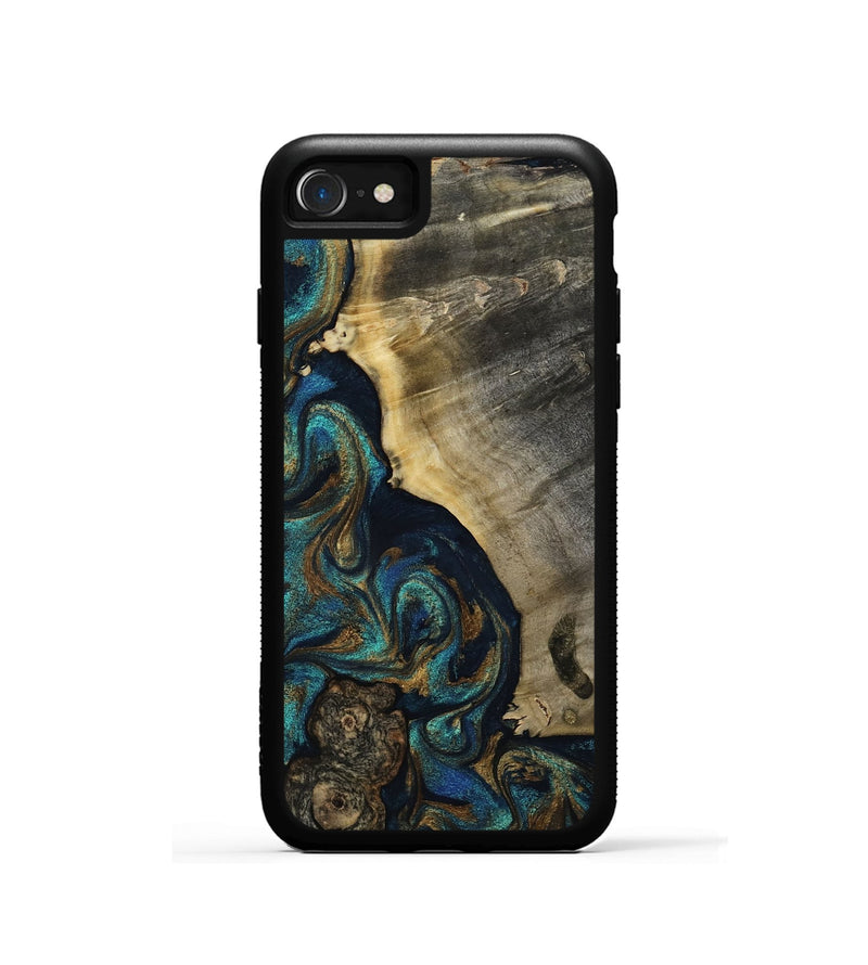 iPhone SE Wood Phone Case - Foster (Teal & Gold, 819072)