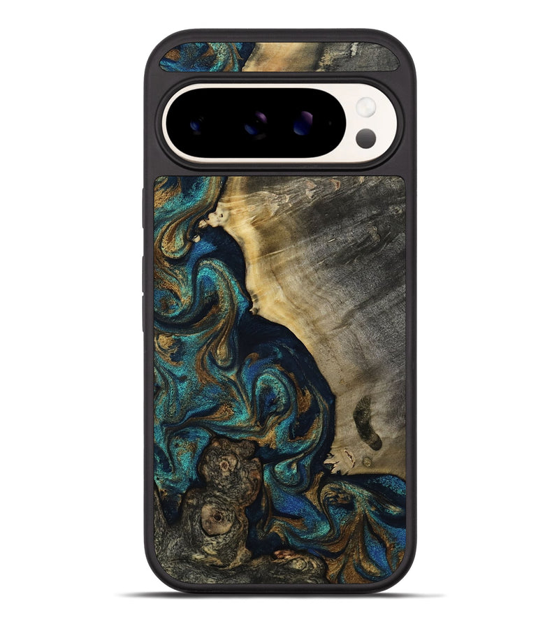 Pixel 10 Pro XL Wood Phone Case - Foster (Teal & Gold, 819072)