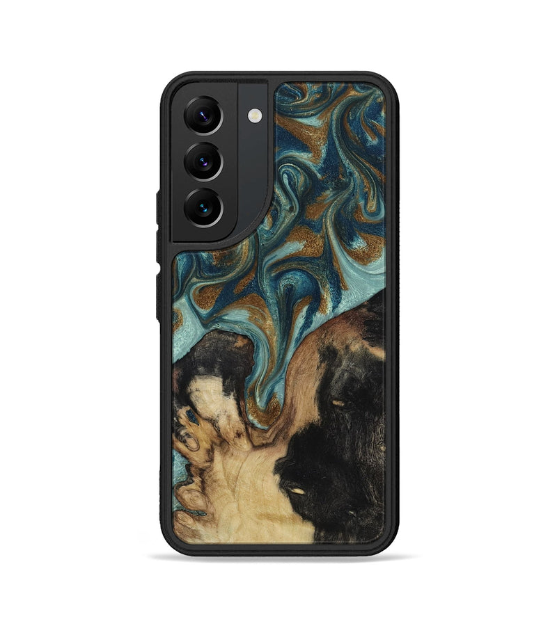 Galaxy S22 Wood Phone Case - Garrick (Teal & Gold, 819073)
