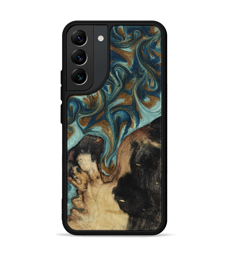 Galaxy S22 Plus Wood Phone Case - Garrick (Teal & Gold, 819073)
