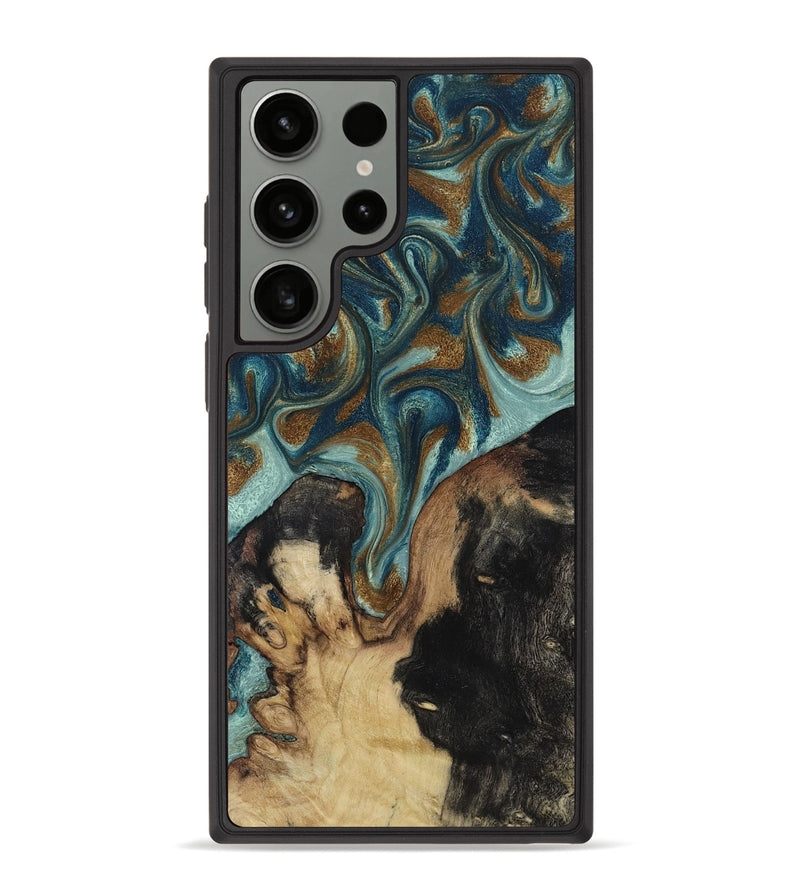 Galaxy S23 Ultra Wood Phone Case - Garrick (Teal & Gold, 819073)