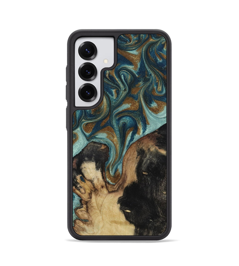 Galaxy S25 Wood Phone Case - Garrick (Teal & Gold, 819073)