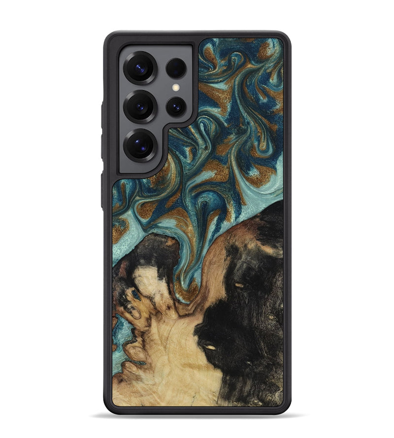 Galaxy S25 Ultra Wood Phone Case - Garrick (Teal & Gold, 819073)