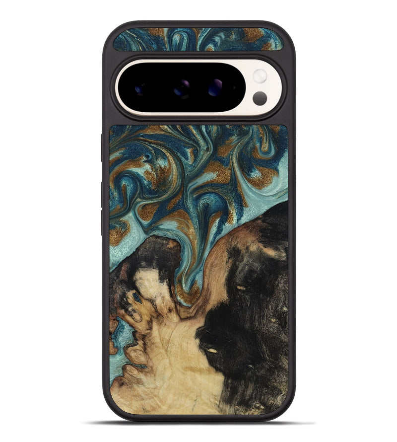 Pixel 9 Pro XL Wood Phone Case - Garrick (Teal & Gold, 819073)