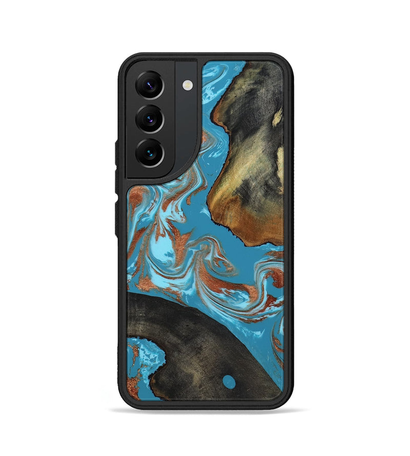 Galaxy S22 Wood Phone Case - Domingo (Teal & Gold, 819074)