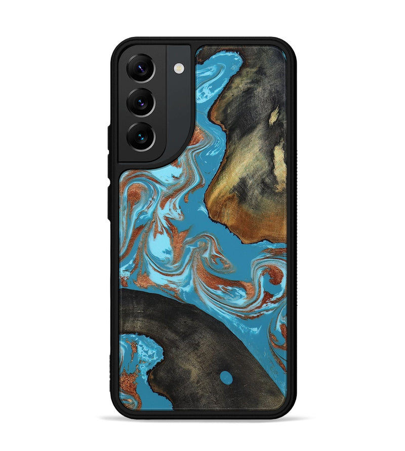 Galaxy S22 Plus Wood Phone Case - Domingo (Teal & Gold, 819074)