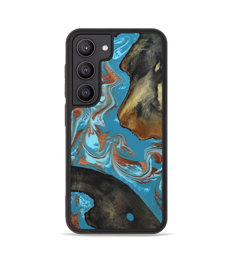 Galaxy S23 Wood Phone Case - Domingo (Teal & Gold, 819074)