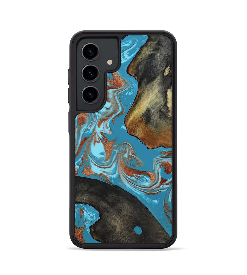Galaxy S24 Wood Phone Case - Domingo (Teal & Gold, 819074)