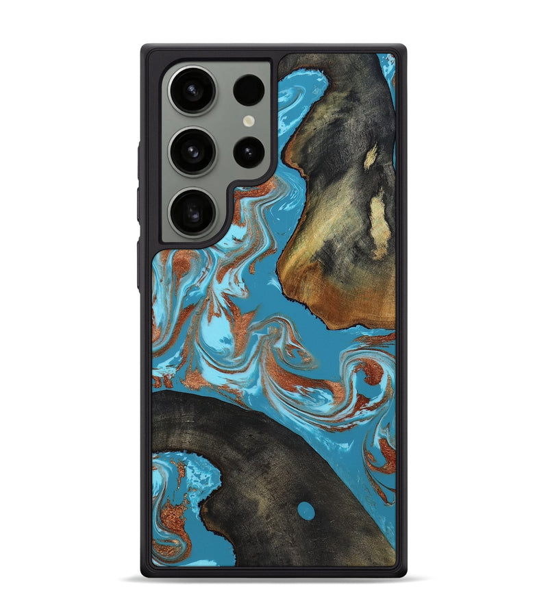 Galaxy S24 Ultra Wood Phone Case - Domingo (Teal & Gold, 819074)