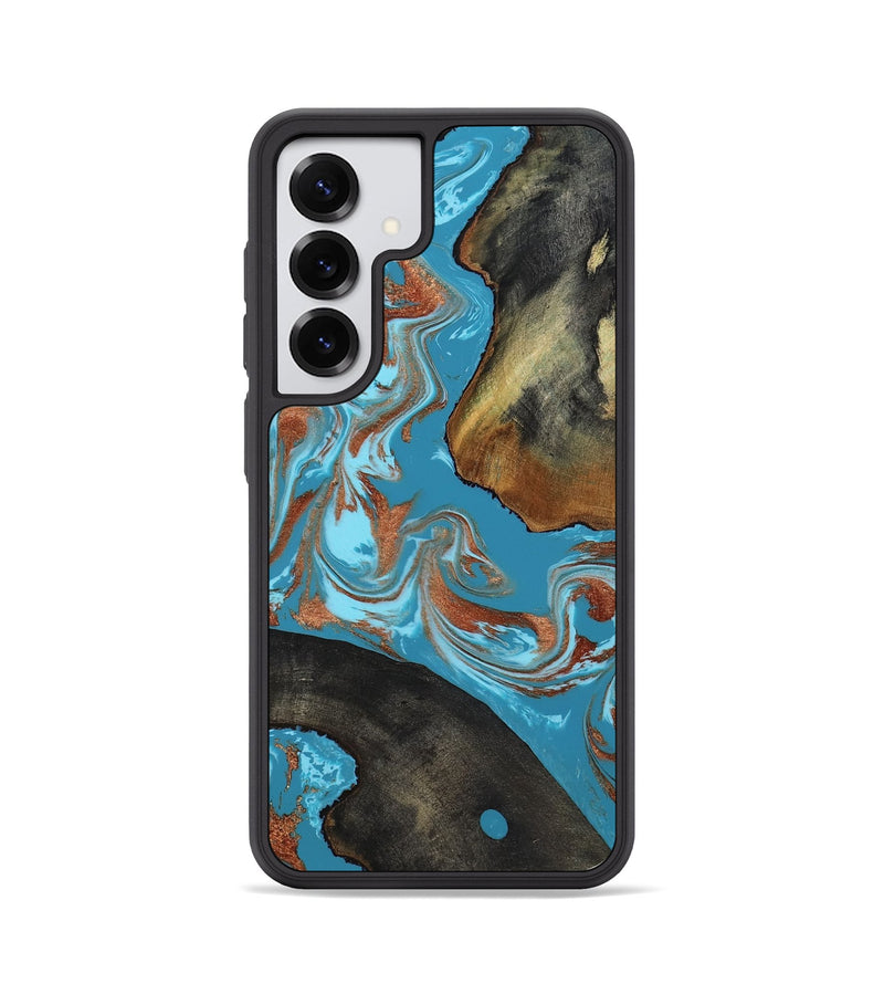 Galaxy S25 Wood Phone Case - Domingo (Teal & Gold, 819074)