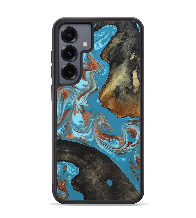Galaxy S25 Plus Wood Phone Case - Domingo (Teal & Gold, 819074)