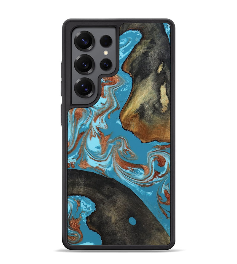 Galaxy S25 Ultra Wood Phone Case - Domingo (Teal & Gold, 819074)