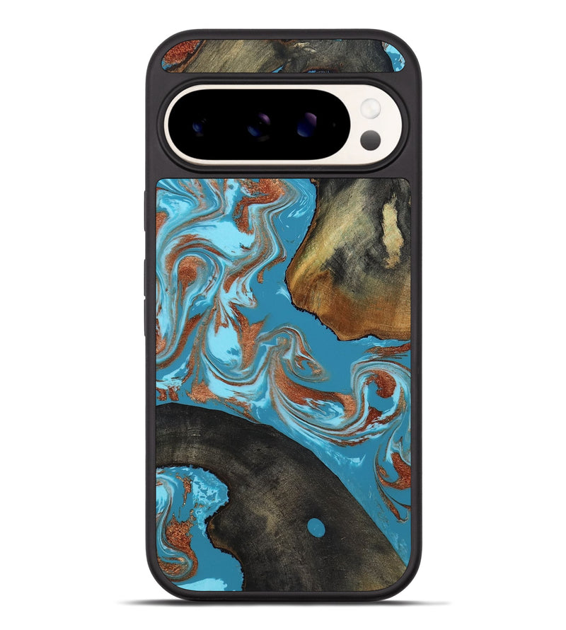 Pixel 9 Pro XL Wood Phone Case - Domingo (Teal & Gold, 819074)