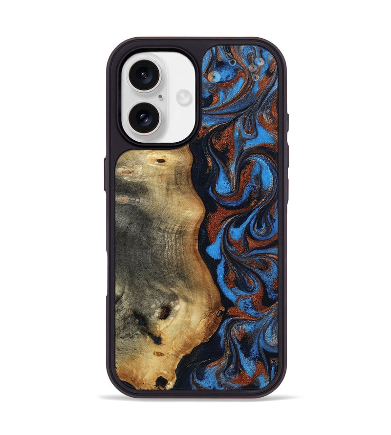 iPhone 17 Wood Phone Case - Willard (Teal & Gold, 819075)