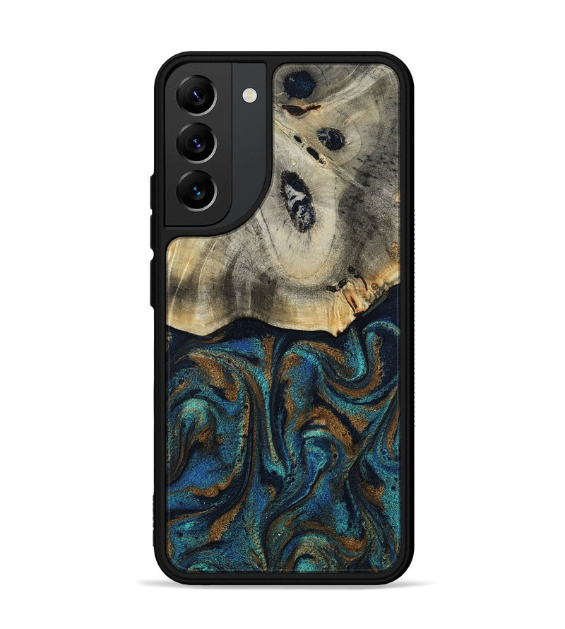 Galaxy S22 Plus Wood Phone Case - Florene (Teal & Gold, 819076)