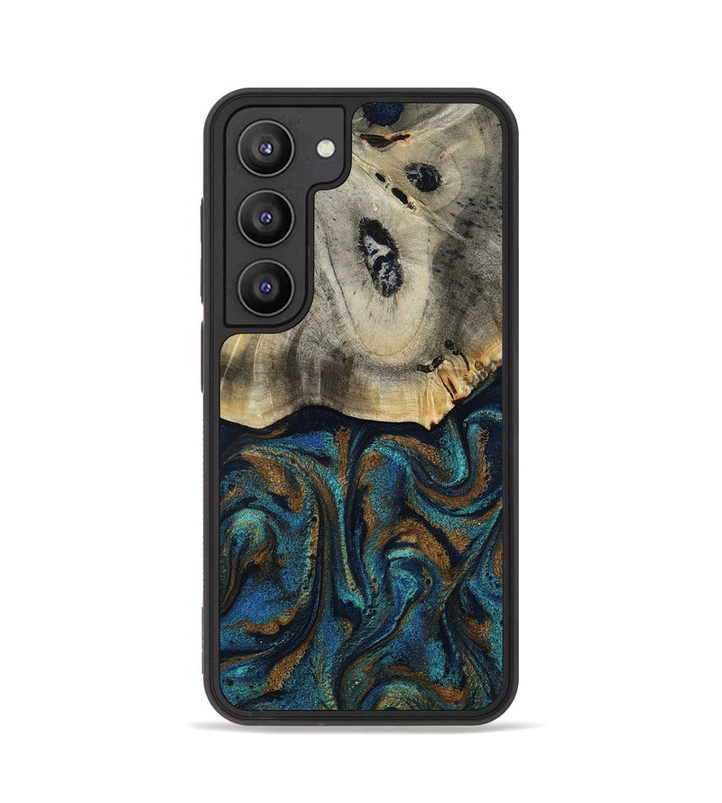 Galaxy S23 Wood Phone Case - Florene (Teal & Gold, 819076)