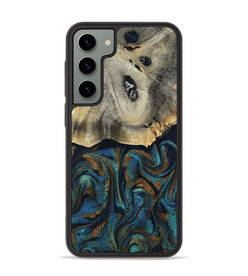 Galaxy S23 Plus Wood Phone Case - Florene (Teal & Gold, 819076)