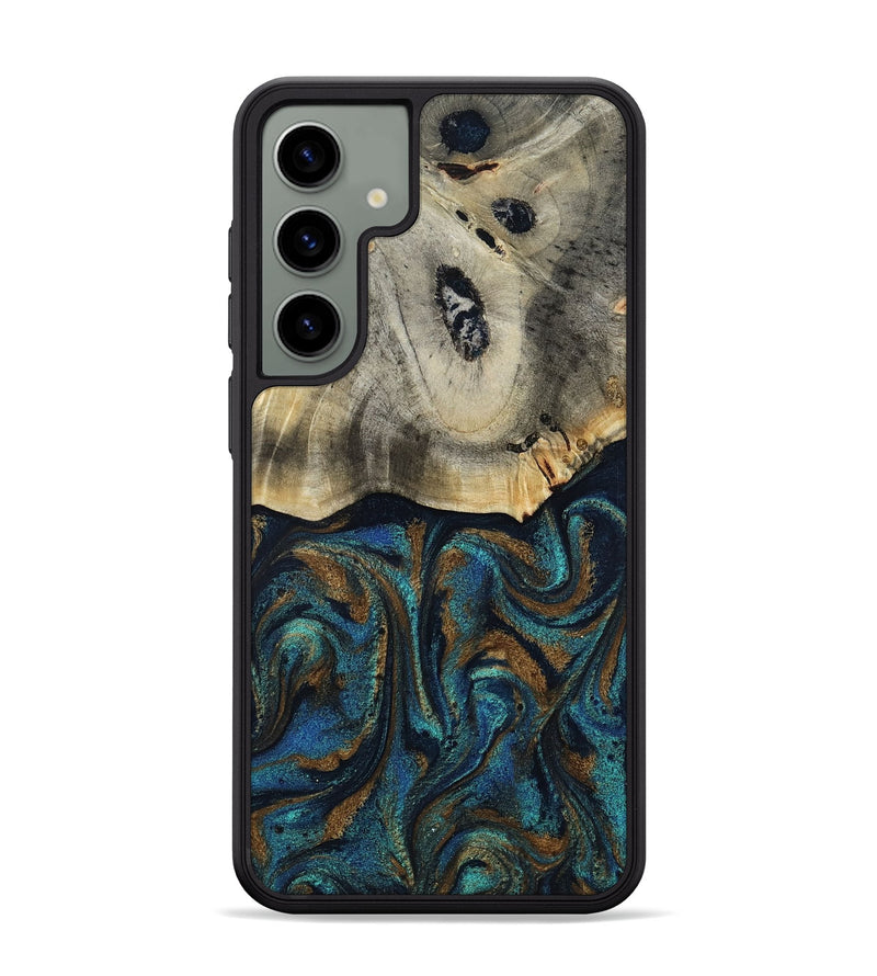 Galaxy S24 Plus Wood Phone Case - Florene (Teal & Gold, 819076)