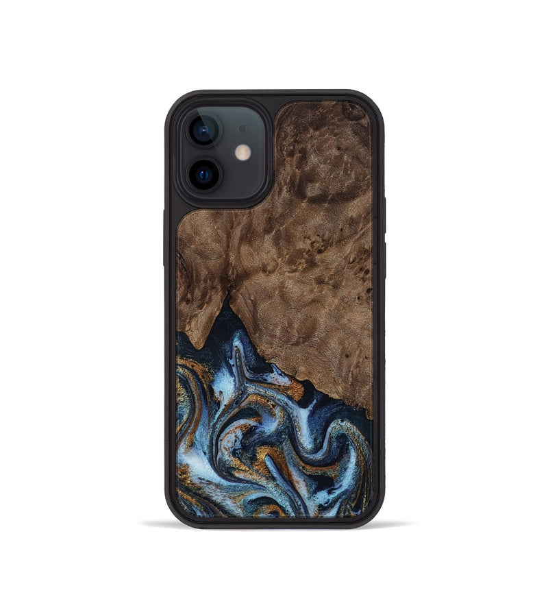 iPhone 12 mini Wood Phone Case - Veda (Black & White, 819079)