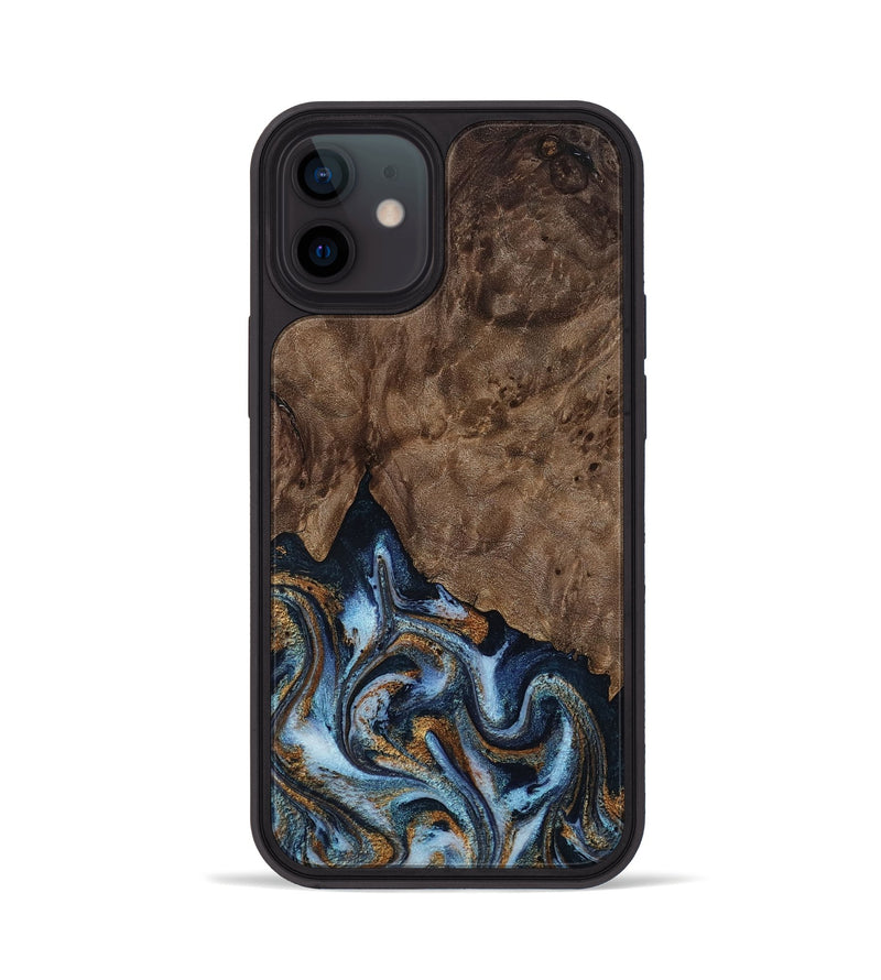 iPhone 12 Wood Phone Case - Veda (Black & White, 819079)