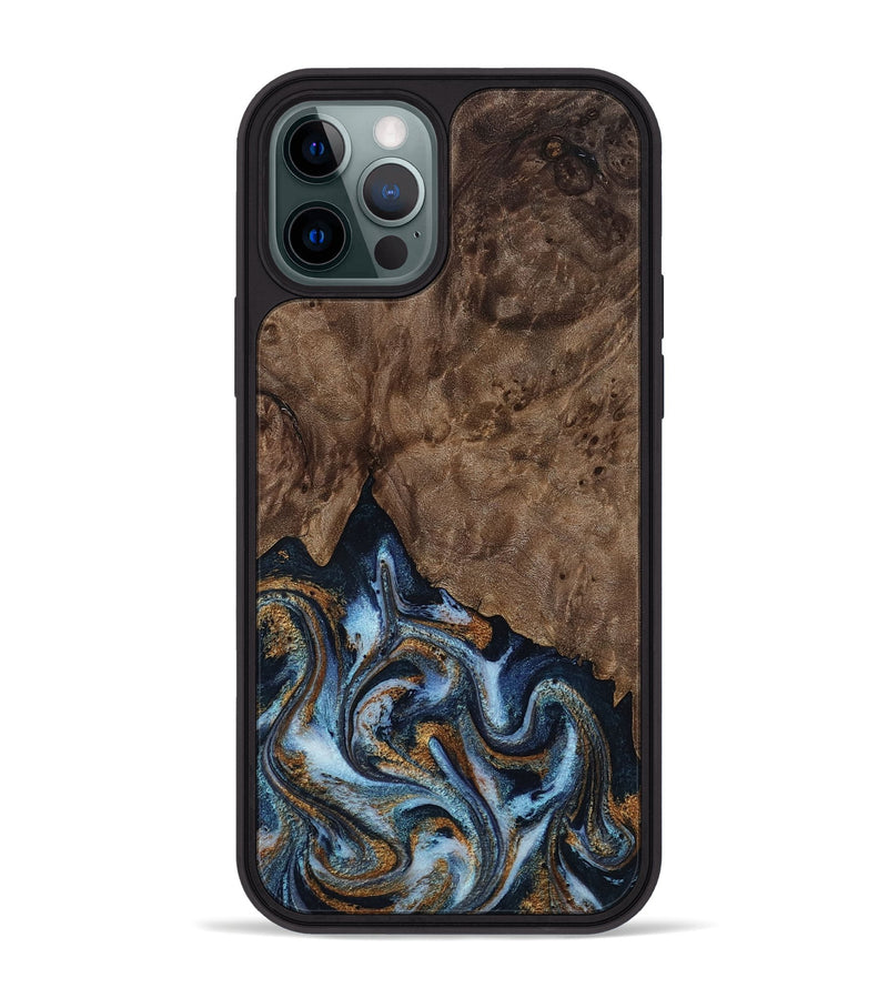 iPhone 12 Pro Max Wood Phone Case - Veda (Black & White, 819079)