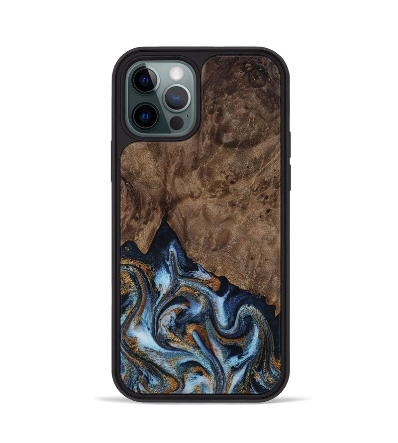 iPhone 12 Pro Wood Phone Case - Veda (Black & White, 819079)