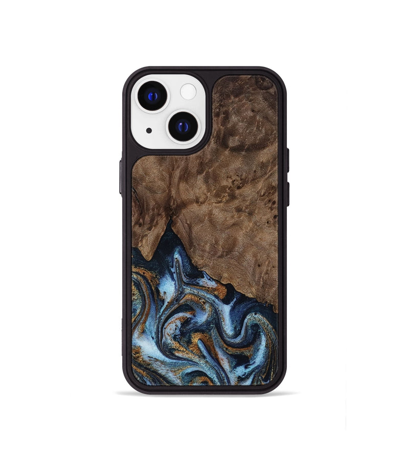 iPhone 13 mini Wood Phone Case - Veda (Black & White, 819079)