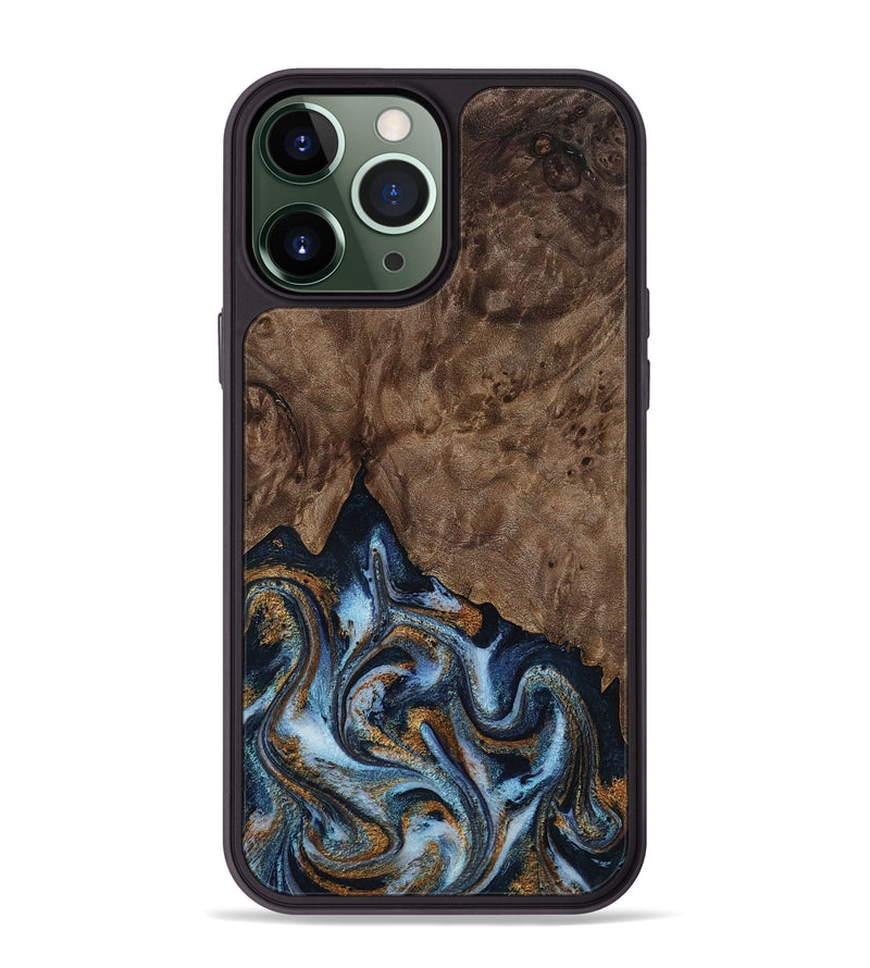 iPhone 13 Pro Max Wood Phone Case - Veda (Black & White, 819079)