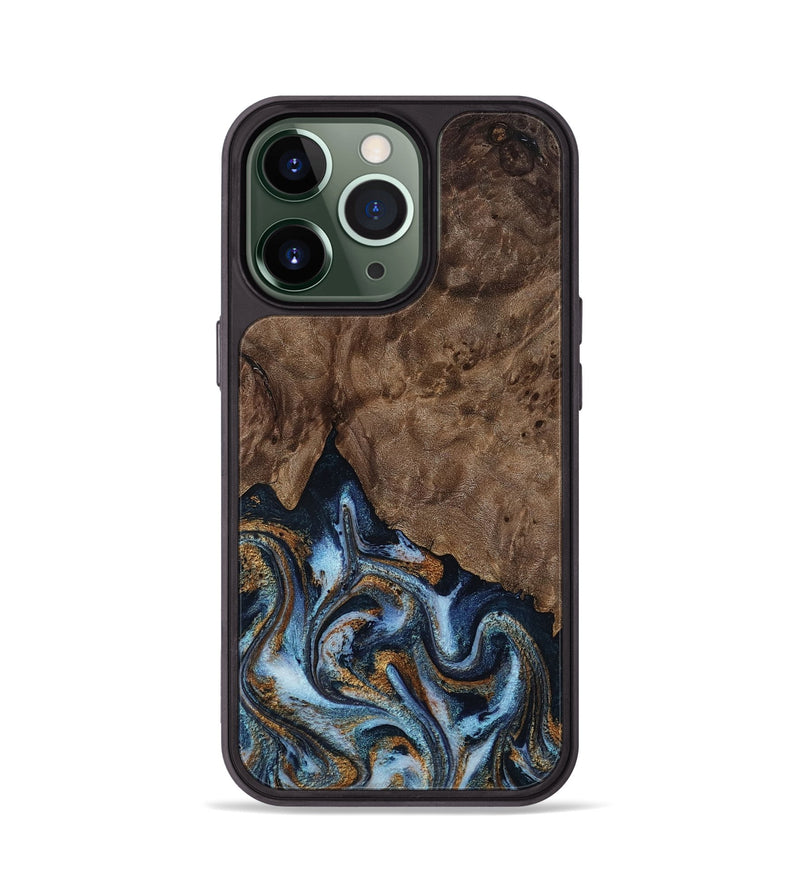 iPhone 13 Pro Wood Phone Case - Veda (Black & White, 819079)