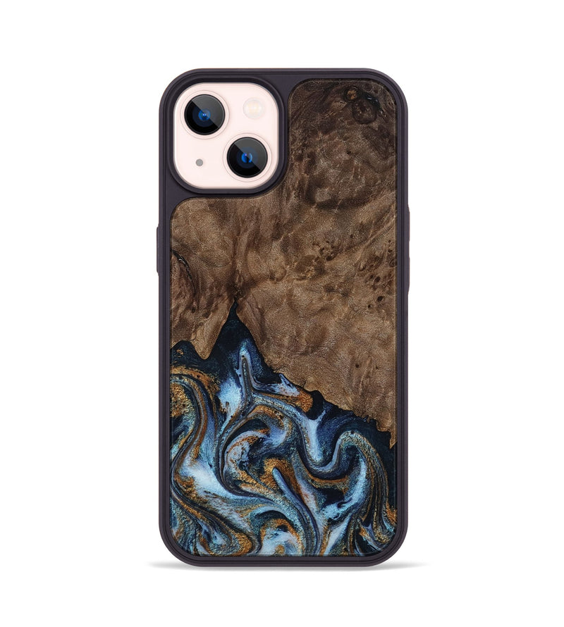 iPhone 14 Wood Phone Case - Veda (Black & White, 819079)