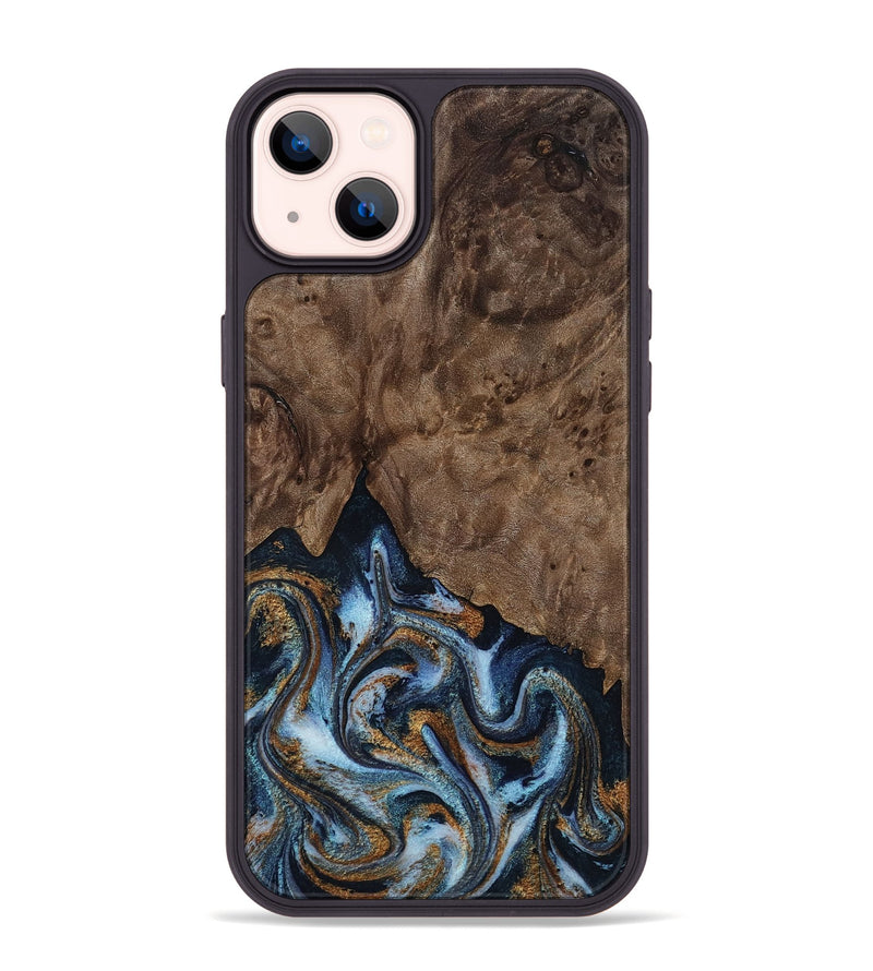 iPhone 14 Plus Wood Phone Case - Veda (Black & White, 819079)