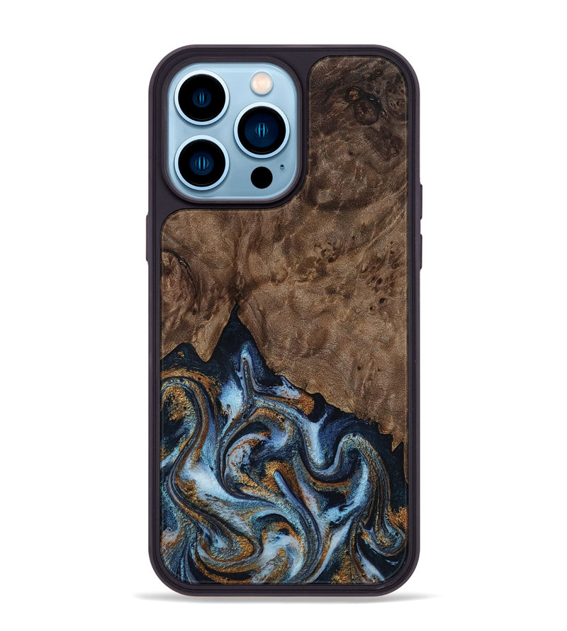 iPhone 14 Pro Max Wood Phone Case - Veda (Black & White, 819079)