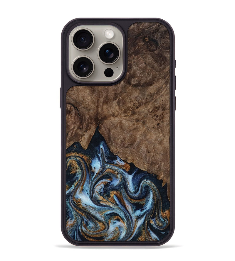 iPhone 15 Pro Max Wood Phone Case - Veda (Black & White, 819079)