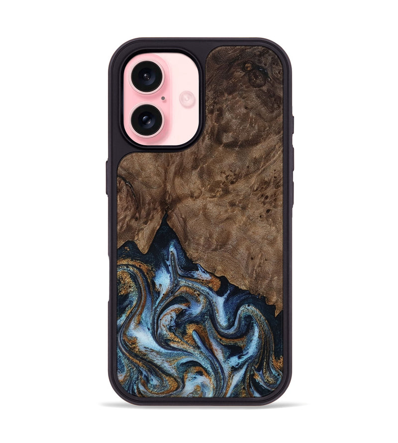 iPhone 16 Wood Phone Case - Veda (Black & White, 819079)
