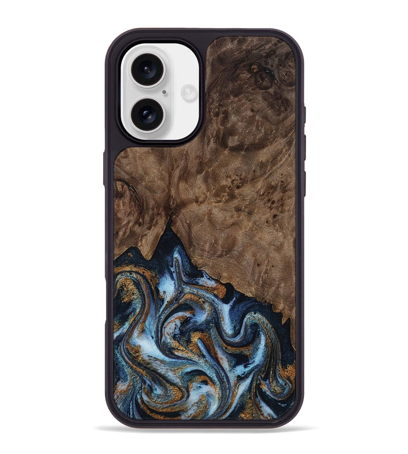 iPhone 16 Plus Wood Phone Case - Veda (Black & White, 819079)