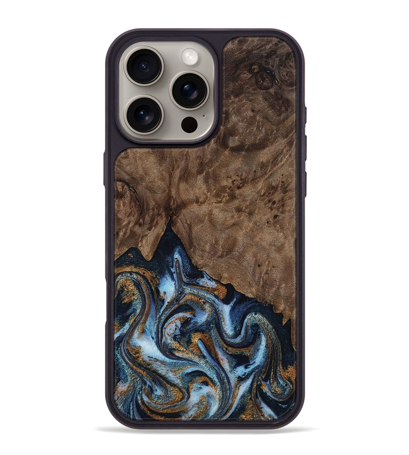 iPhone 16 Pro Max Wood Phone Case - Veda (Black & White, 819079)