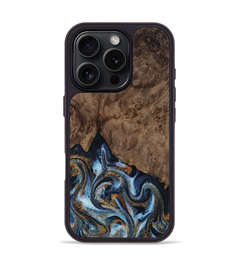 iPhone 16 Pro Wood Phone Case - Veda (Black & White, 819079)