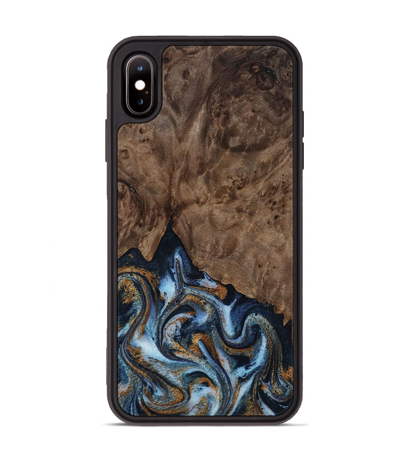 iPhone Xs Max Wood Phone Case - Veda (Black & White, 819079)