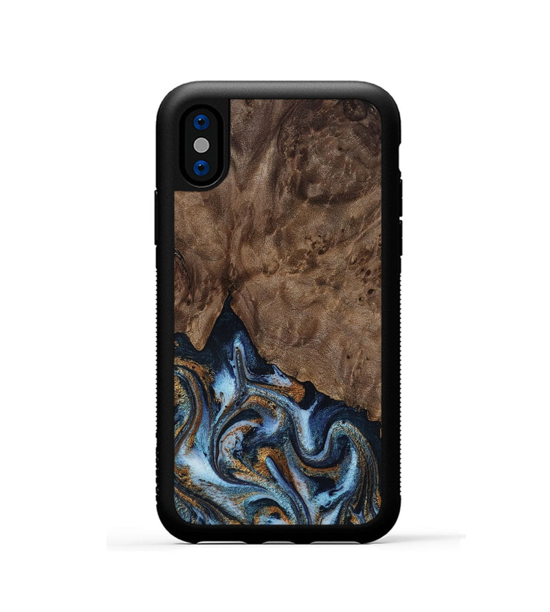 iPhone Xs Wood Phone Case - Veda (Black & White, 819079)