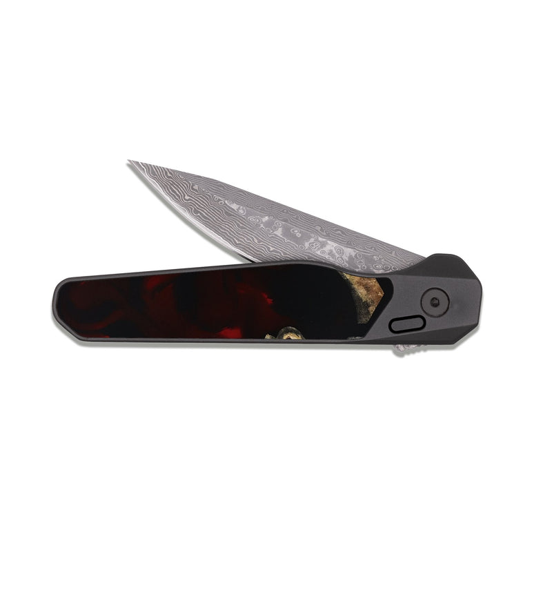EDC Dark Damascus Wood Pocket Knife - Carlie (Pattern, 819083)