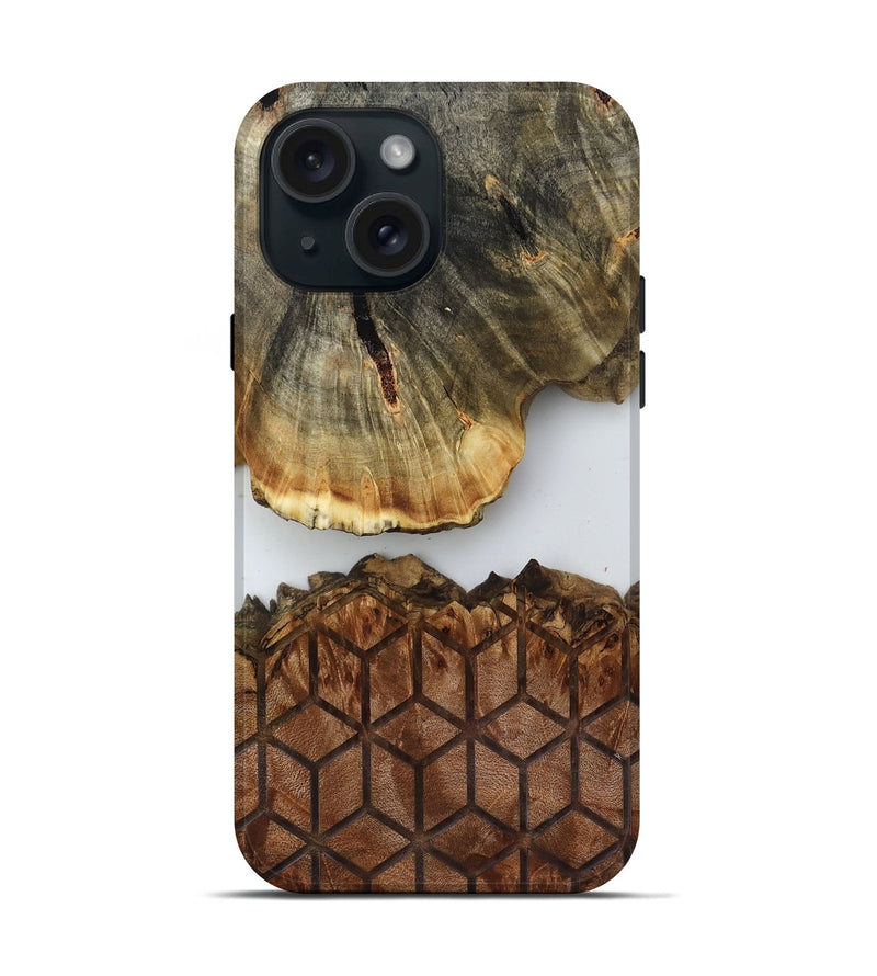 iPhone 15 Wood Live Edge Phone Case - Rodolfo (Clear, 819085)