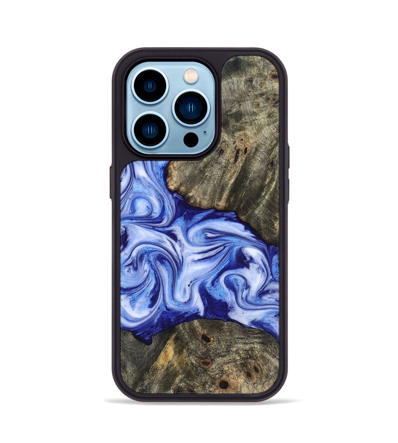 iPhone 14 Pro Wood Phone Case - Castiel (Blue, 819096)